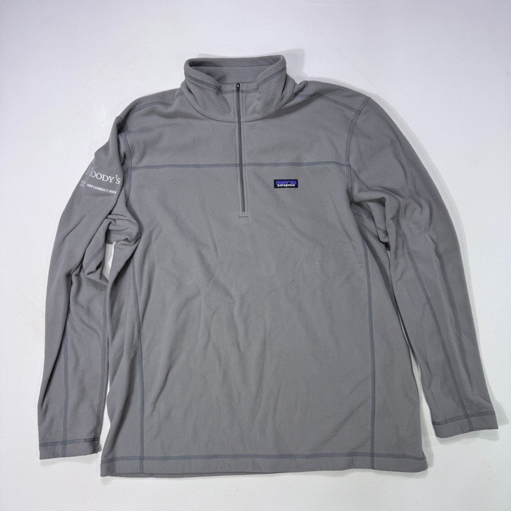 Patagonia Micro D 1/4 Zip Fleece Pullover Mens XXL Grey Logo 26176 Outdoor
